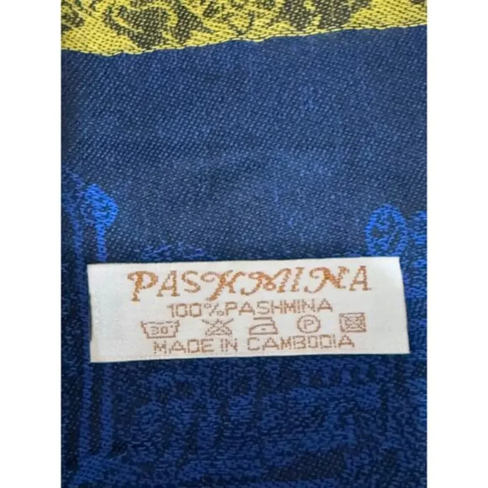 Vintage 100%‎ New Silk Scarf of Angkor Wat Temple in Cambodia